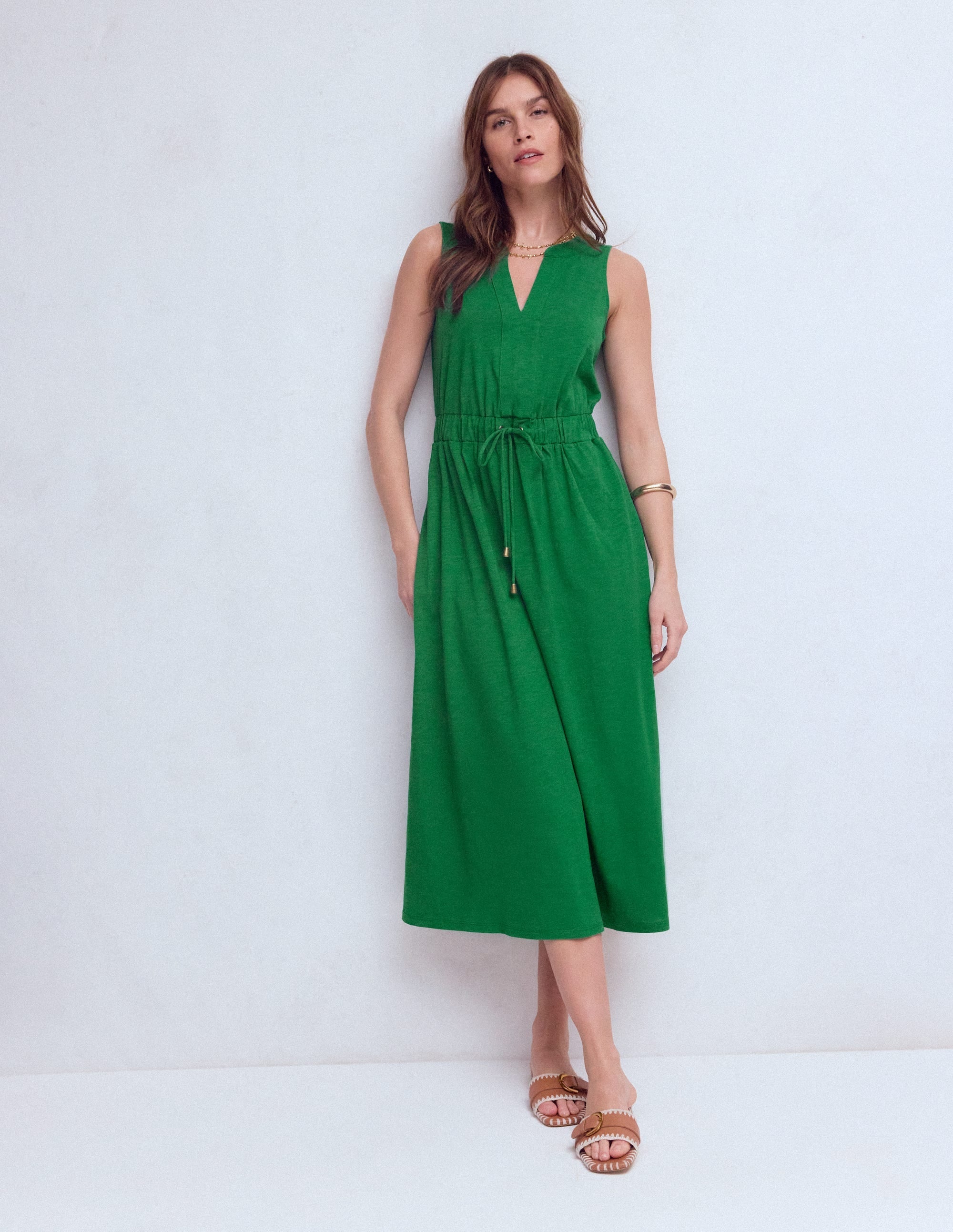 Delphine Midi Sleeveless Dress-Fresh Green