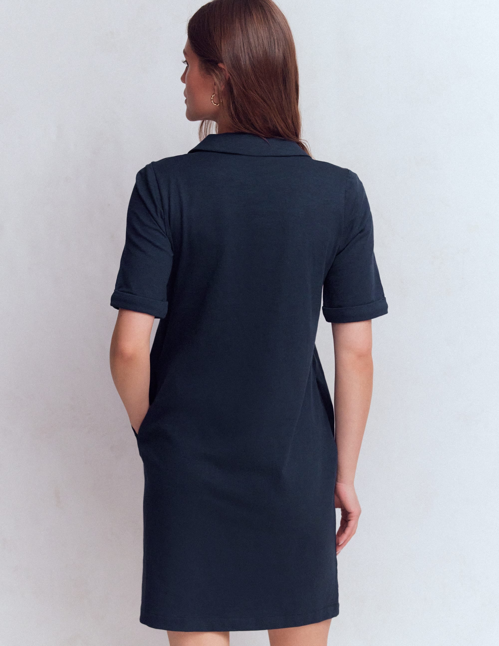 Tilda Jersey T-shirt Dress-Navy