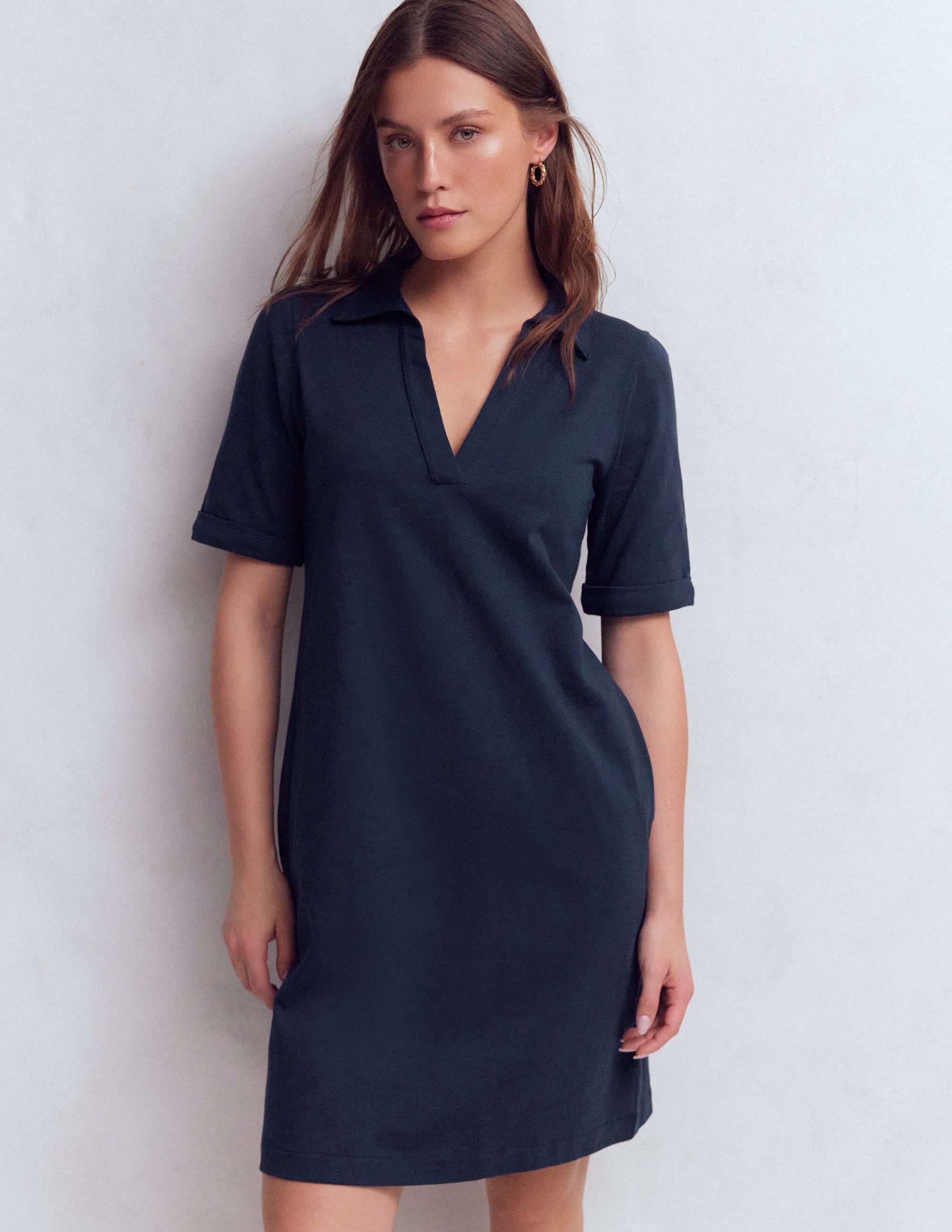 Tilda Jersey T-shirt Dress-Navy