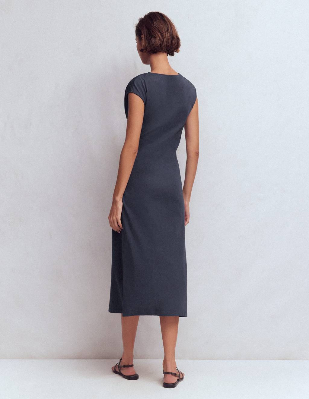 Delilah Twist Midi Dress-Navy