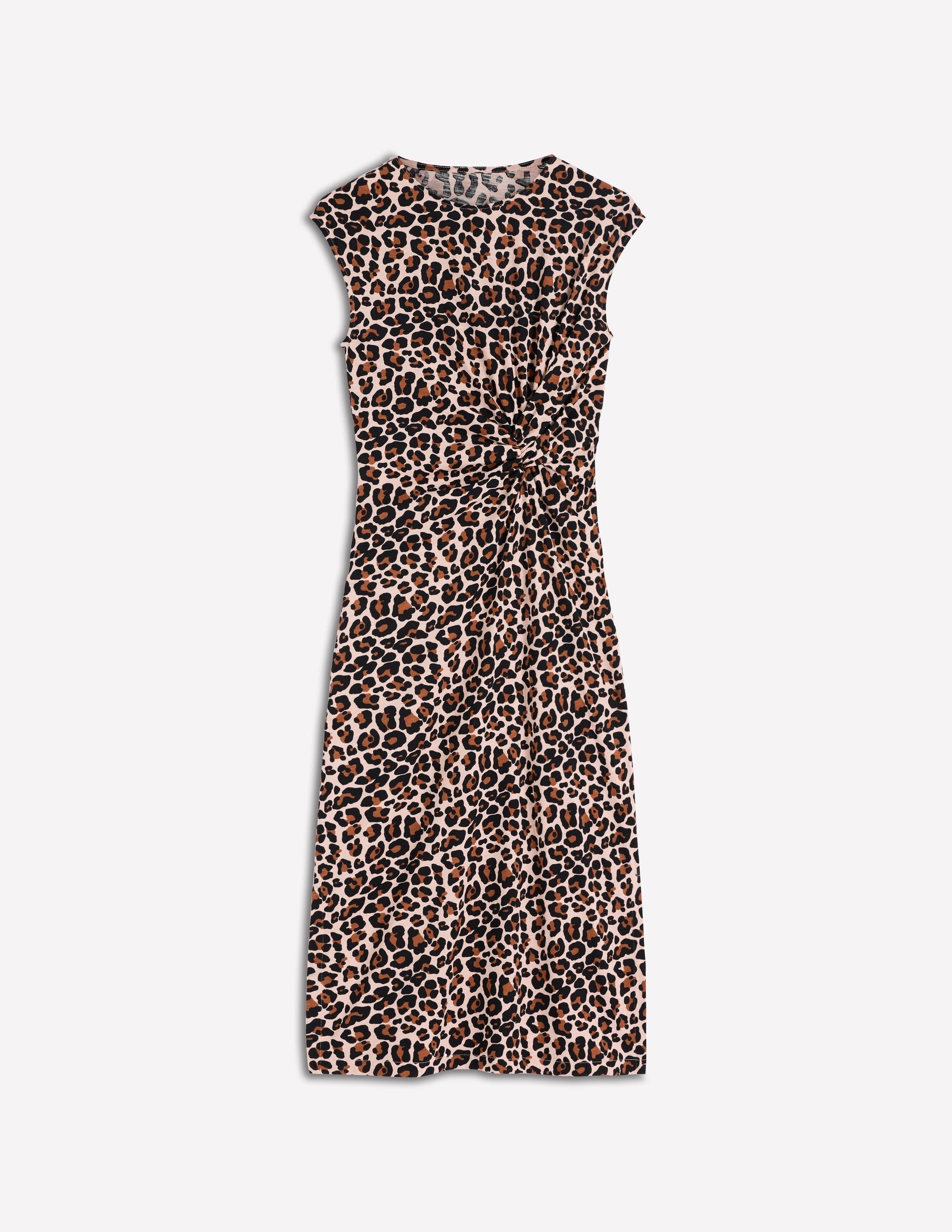 Delilah Twist Midi Dress-Almond Milk, Cheetah Pop