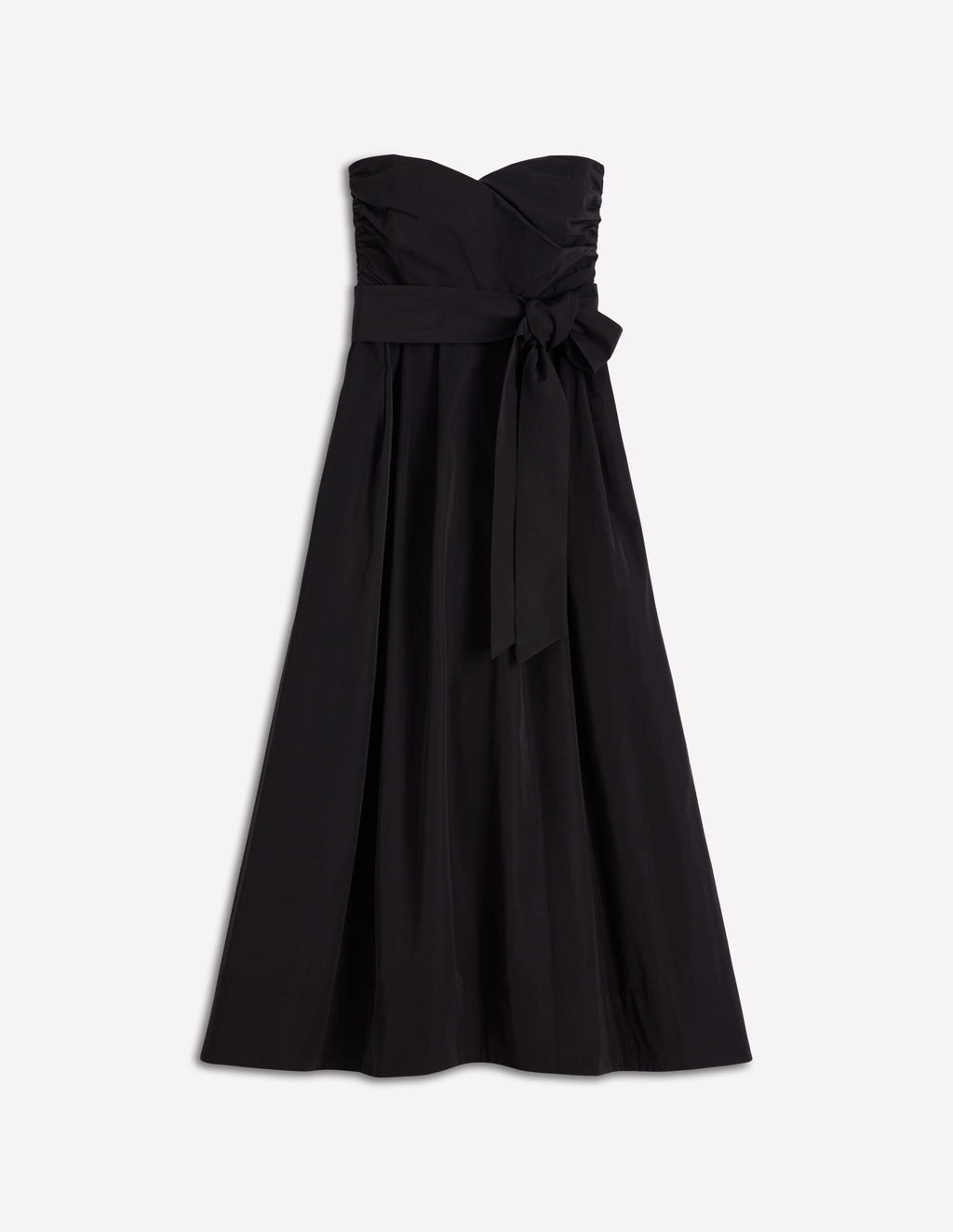 Strapless Taffeta Dress-Black